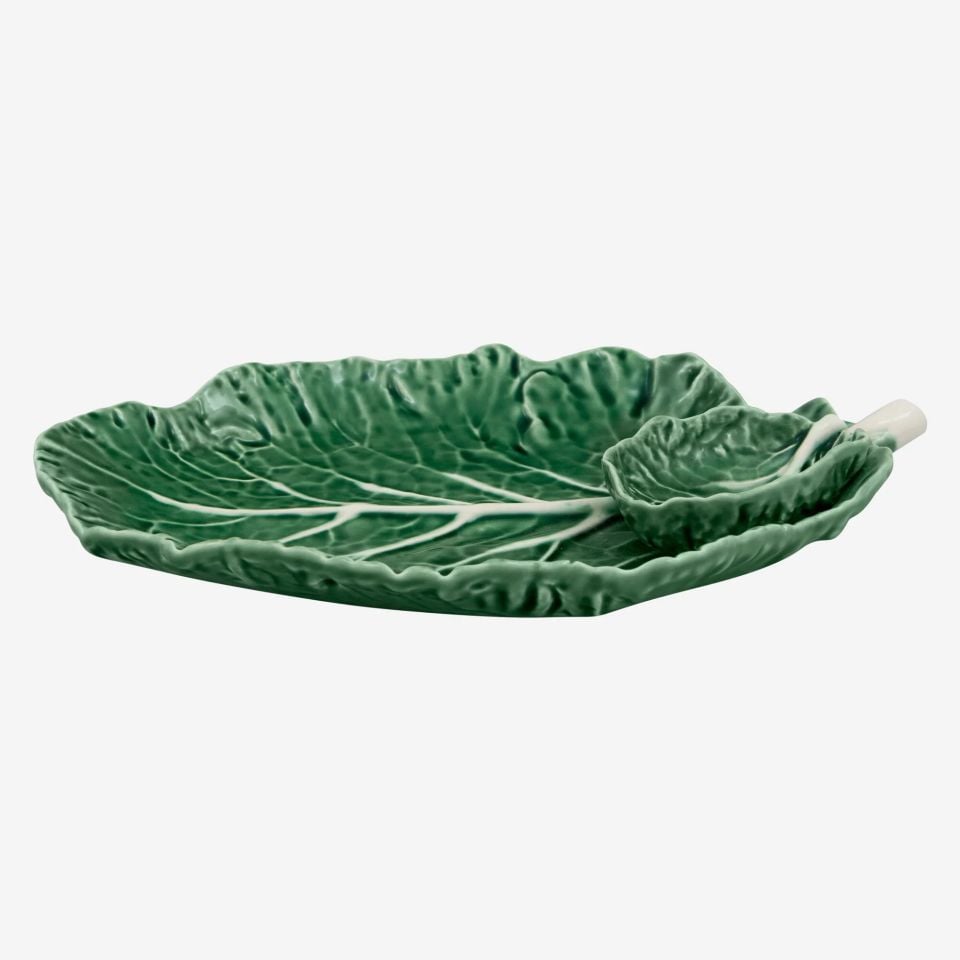 Yeşil Seramik Servis Tabağı 28 Cm Cabbage Collection by Bordallo Pinherio