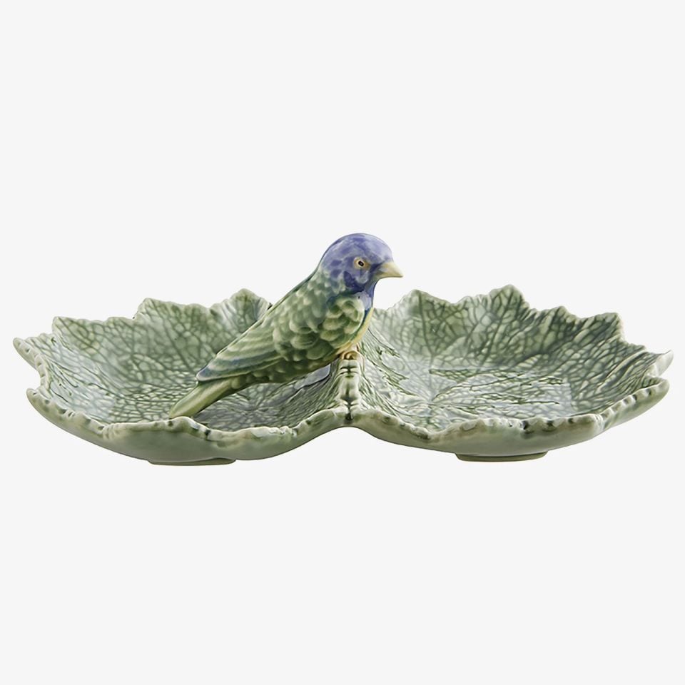 Yeşil Seramik Servis Tabağı 22 Cm Geranium Collection by Bordallo Pinherio