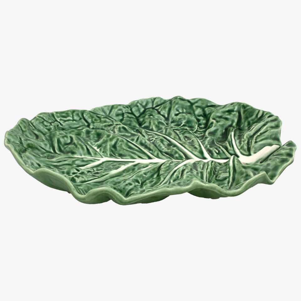 Yeşil Seramik Servis Kasesi 37 Cm Cabbage Collection by Bordallo Pinherio