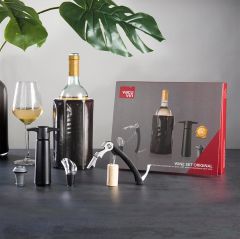 Vacu Vin Şarap Seti, Orijinal (5 Parça)  Kutulu
