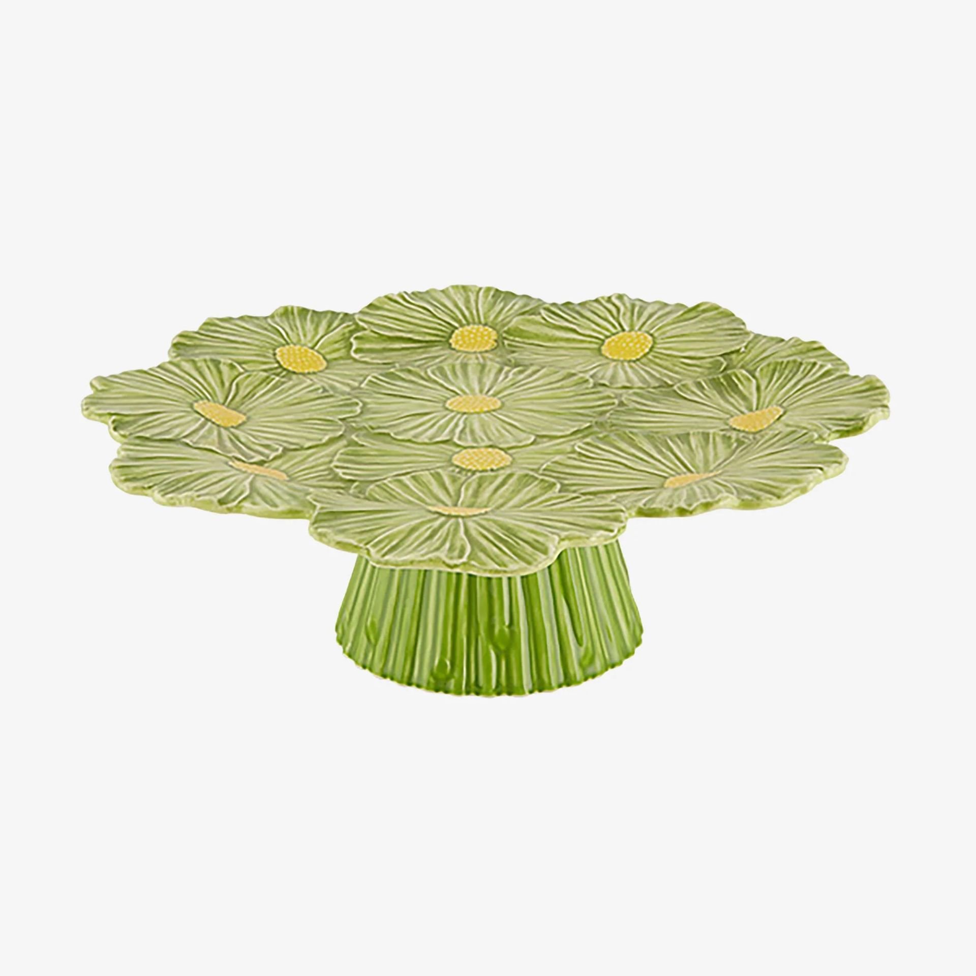 Yeşil Seramik Kek Standı 37 Cm Maria Flor Collection by Bordallo Pinherio