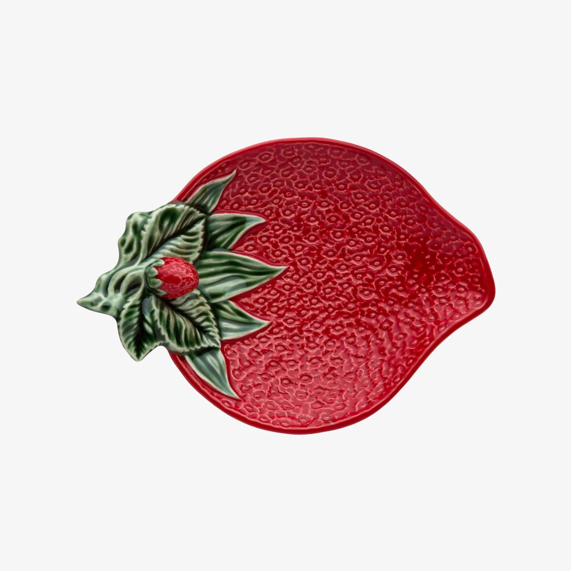 Bordallo Pinheiro Strawberries Kırmızı Seramik Servis Tabağı 65002550