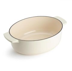 KitchenAid Oval Döküm Demir Tencere 30 cm / 5.6 L Almond Cream