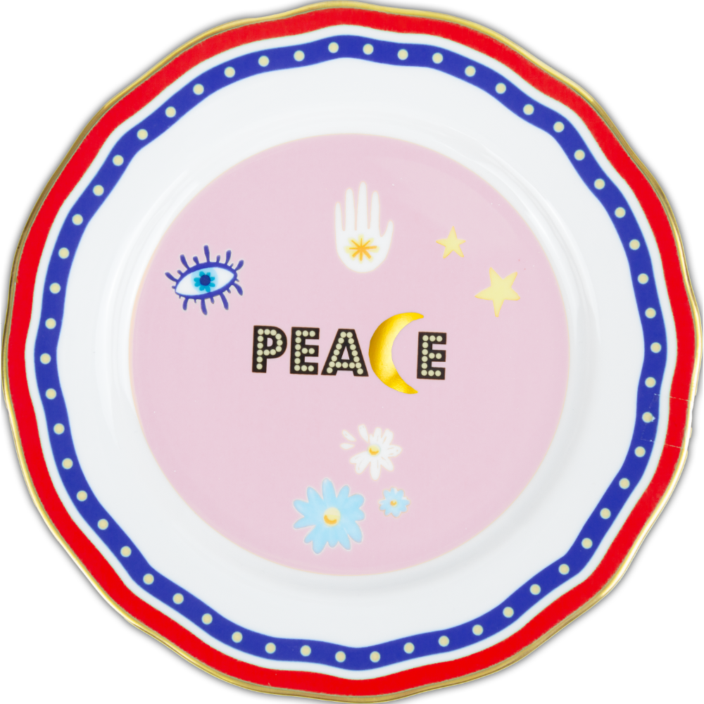 Baci Milano Mamma Mia “Peace” Yazılı Tabak 22 cm