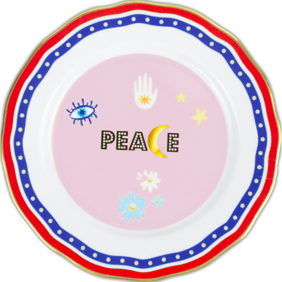Baci Milano Mamma Mia “Peace” Yazılı Tabak 22 cm