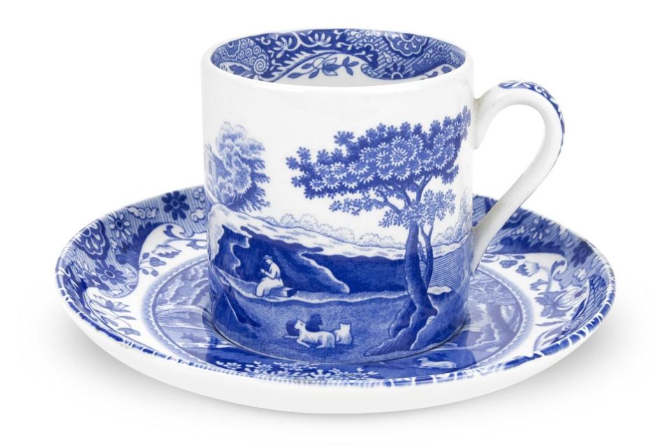 SPODE BLUE ITALIAN KAHVE FİNCAN+TABAĞI