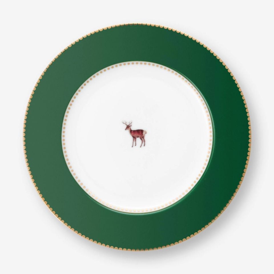 Yeşil Porselen Kahvaltı Tabağı 21 Cm Love Birds Collection by Pip Studio