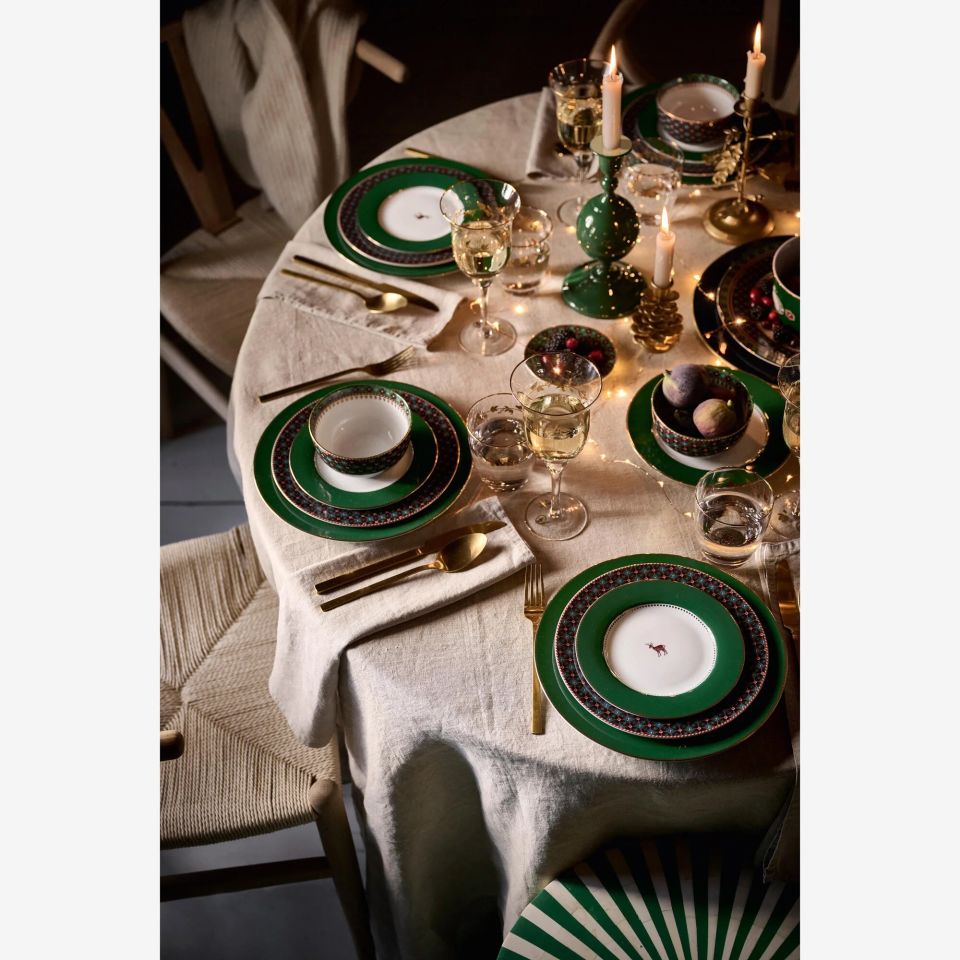 Yeşil Porselen Kahvaltı Tabağı 21 Cm Love Birds Collection by Pip Studio