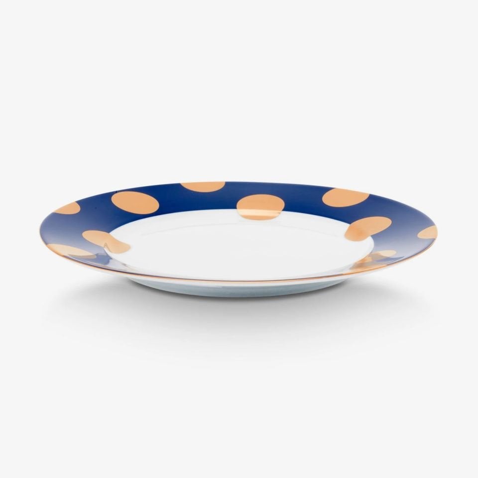Lacivert Porselen 22'li Kahvaltı Tabağı 21 Cm Dot Delight Collection by Pip Studio