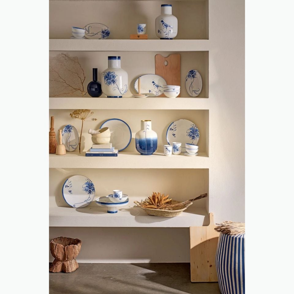 Beyaz Porselen Yemek Tabağı 25,5 Cm Blue Bird Collection by Pip Studio