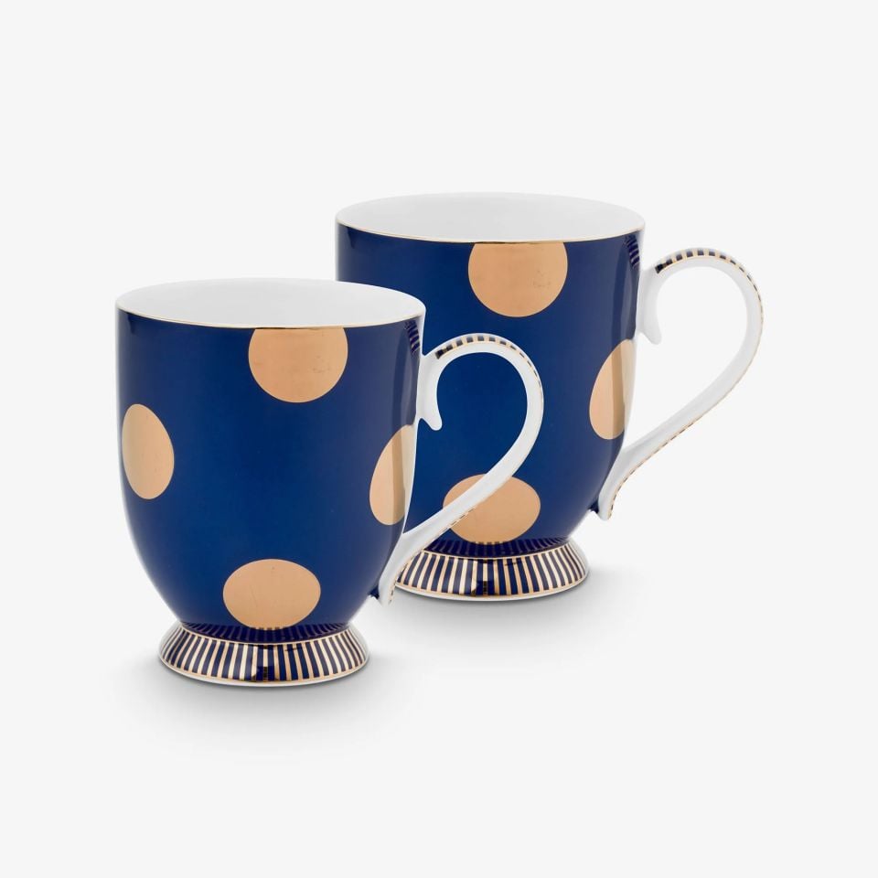 Lacivert Porselen Kupa Seti 380 Ml Dot Delight Collection by Pip Studio