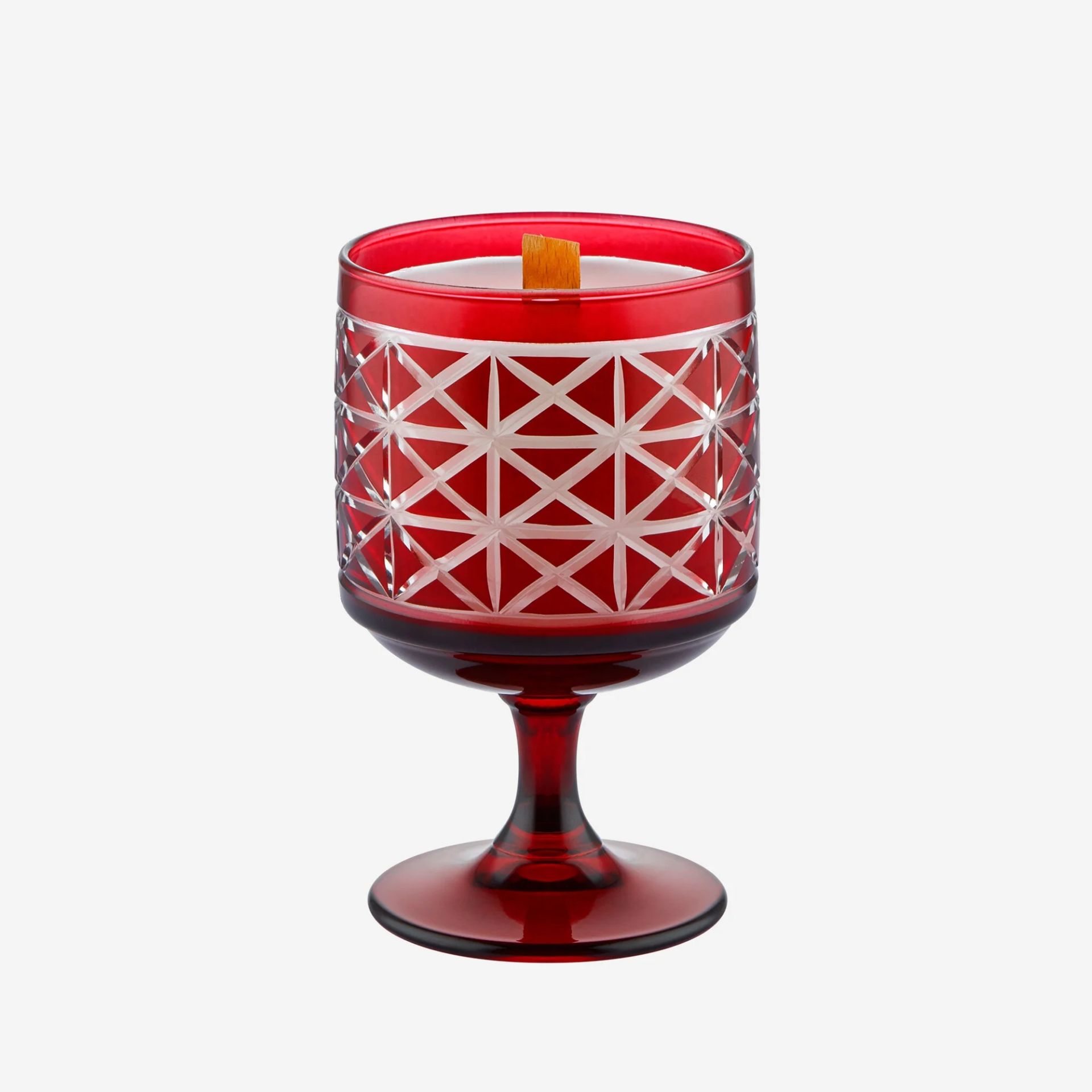 Kırmızı Cam Mum 300 Ml Luce Verde Collection by Chiara Alessi