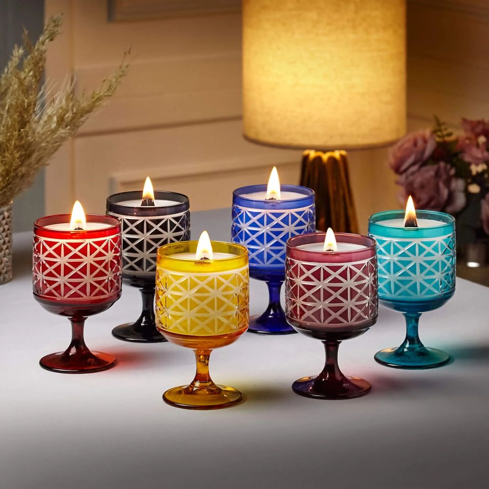 Kırmızı Cam Mum 300 Ml Luce Verde Collection by Chiara Alessi