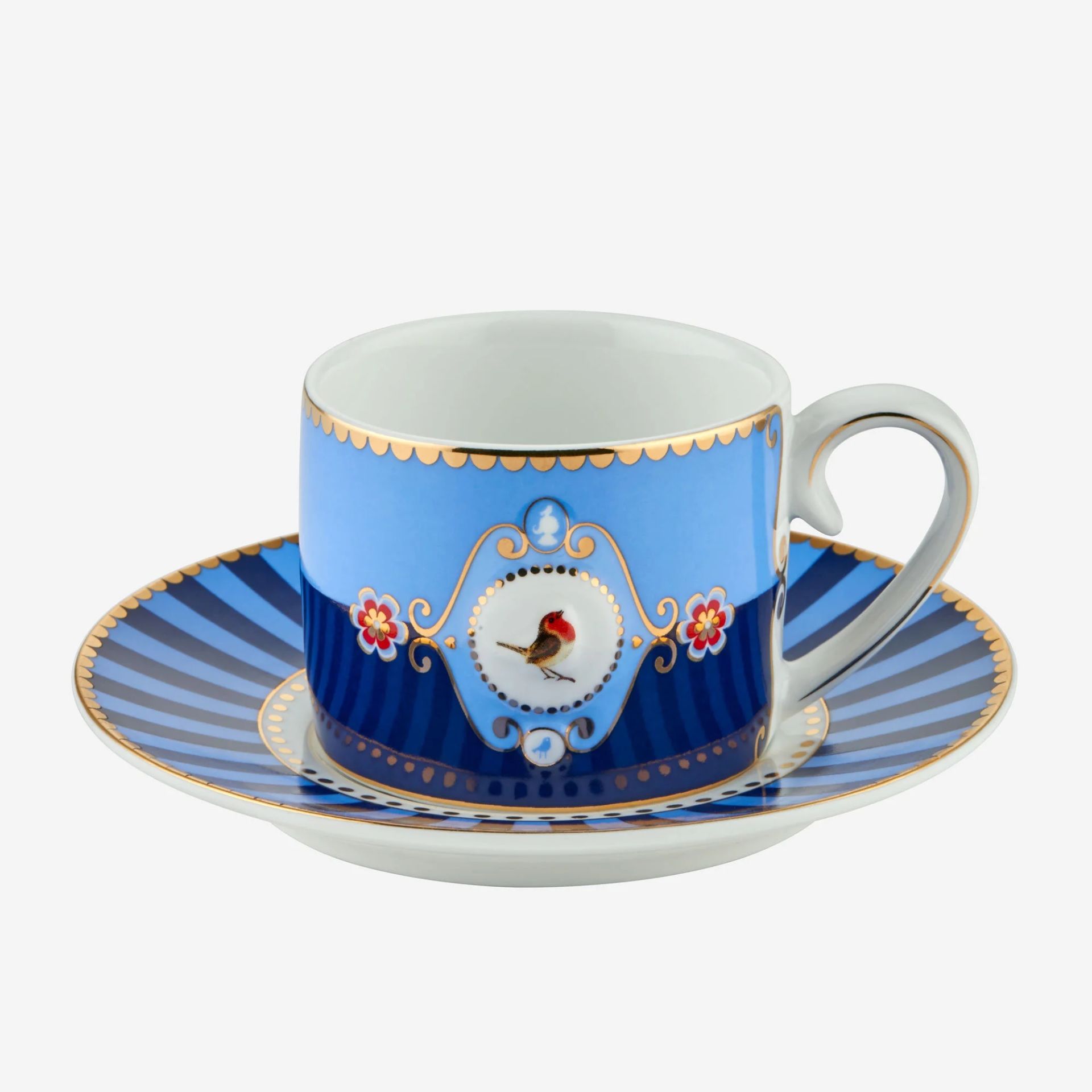 Mavi Porselen Kahve Fincanı 125 Ml Love Birds Collection by Pip Studio