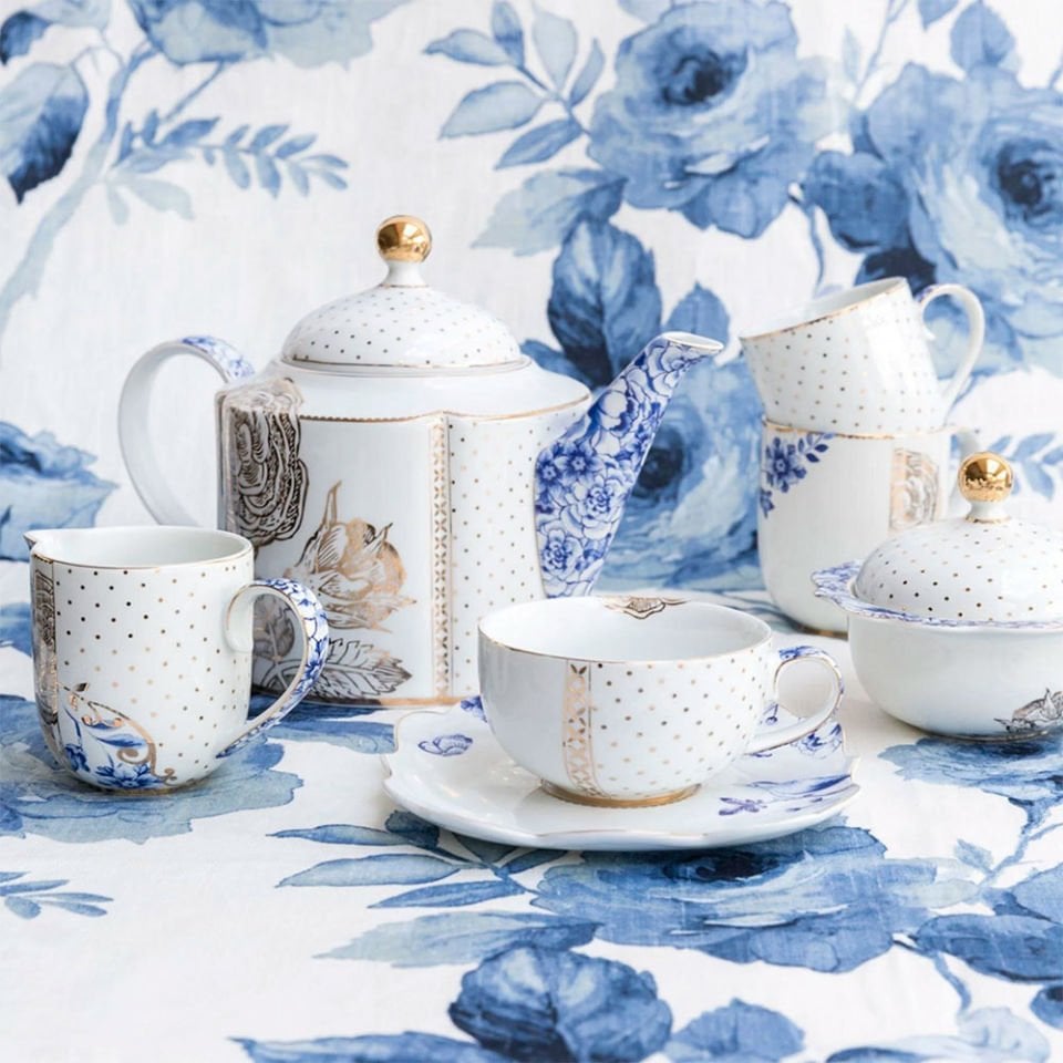 Mavi Beyaz Porselen Kahve Fincanı 125 Ml Royal White Collection by Pip Studio