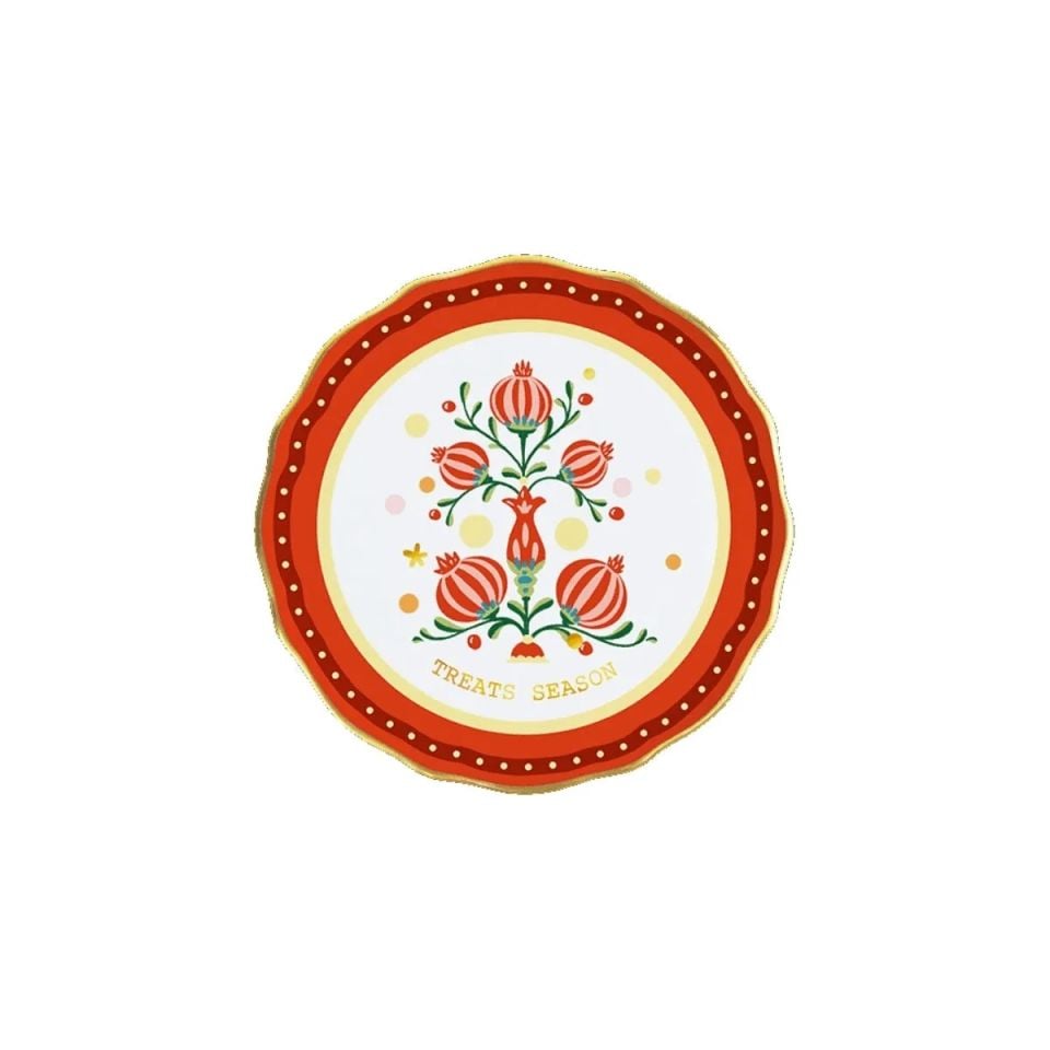 Baci Milano Mamma Mia Nar Desenli Tatlı Tabağı Kırmızı