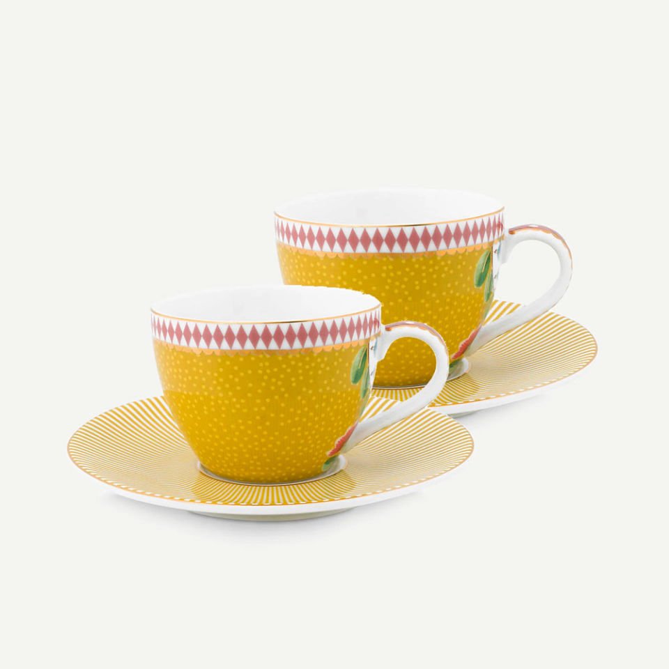 Sarı Porselen Kahve Fincan Seti 120 ml. La Majorelle Collection by Pip Studio
