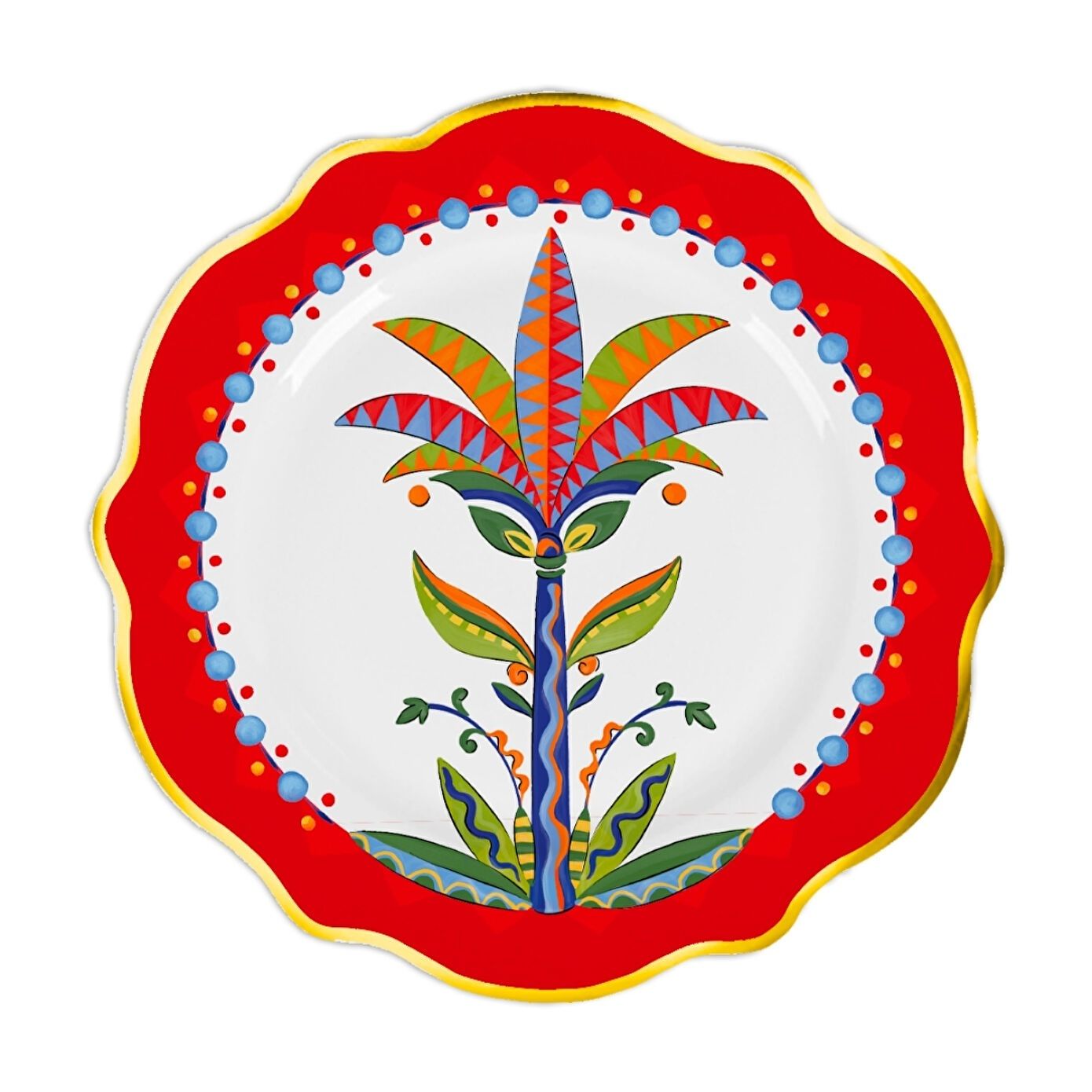 Baci Milano Dolce Vita Ciao Palmiye Ağacı Desenli Tatlı Tabağı 21 Cm