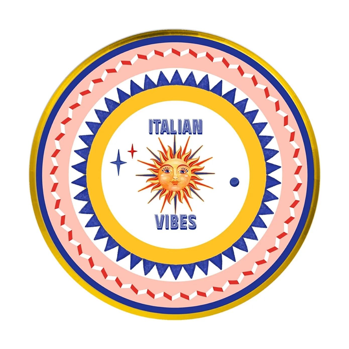 BaciMilano Dolce Vita Güneş Desenli Servis Tabağı 16 Cm