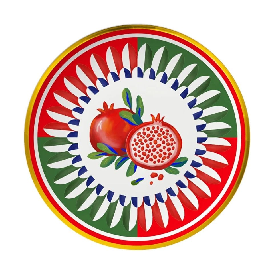 Baci Milano Dolce Vita Nar Desenli Servis Tabağı 16 Cm