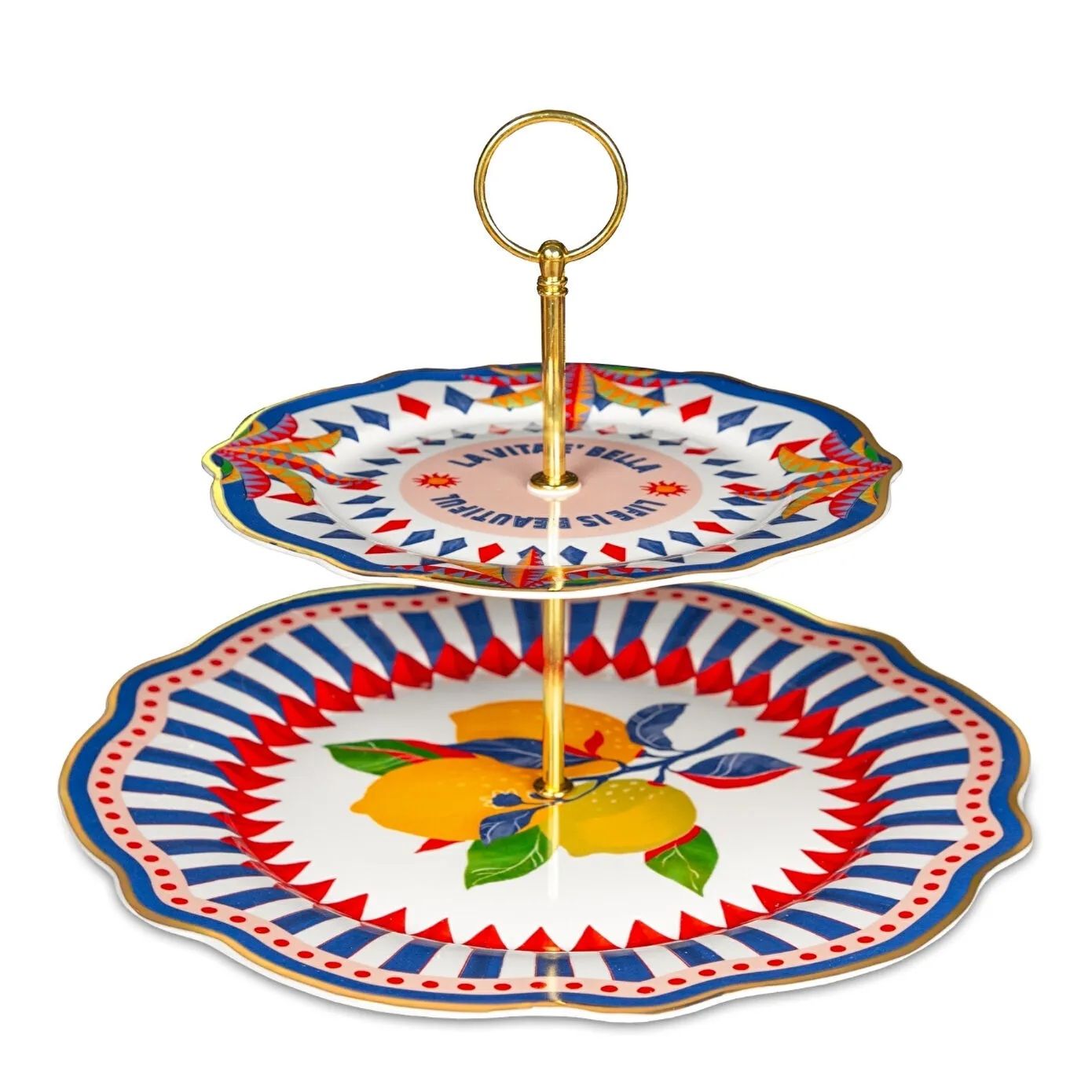 Baci Milano Dolce Vita Limon Desenli Kek Standı 31 Cm