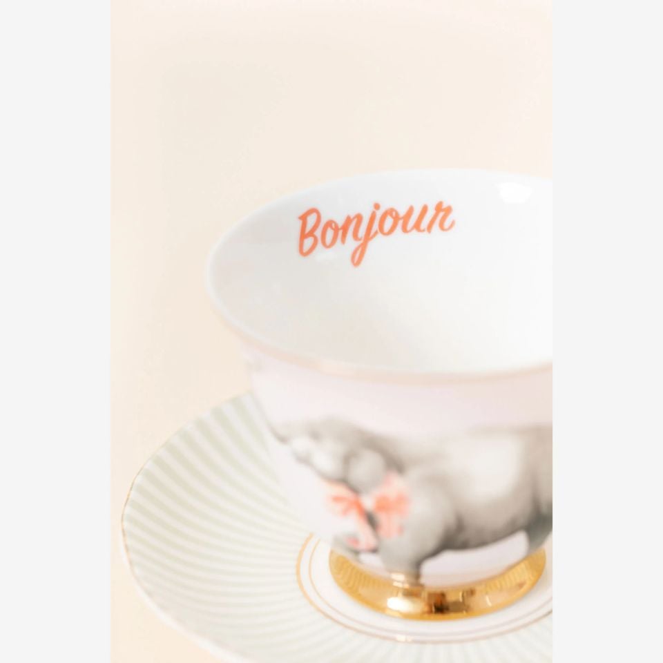 Beyaz Porselen Çay Fincanı 200 Ml Animals Collection by Yvonne Ellen