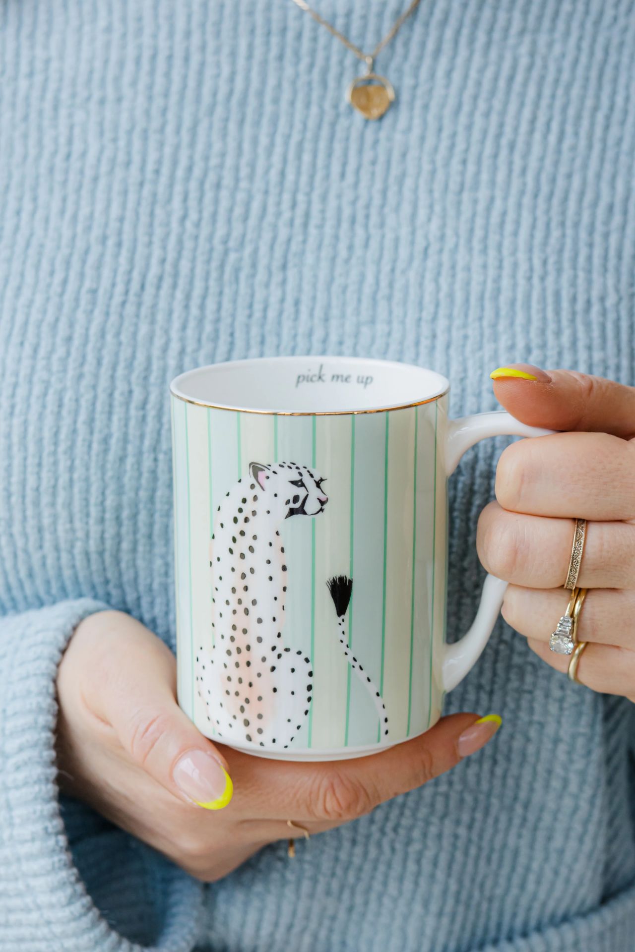 Yeşil Porselen Kupa 350 Ml Animals Collection by Yvonne Ellen