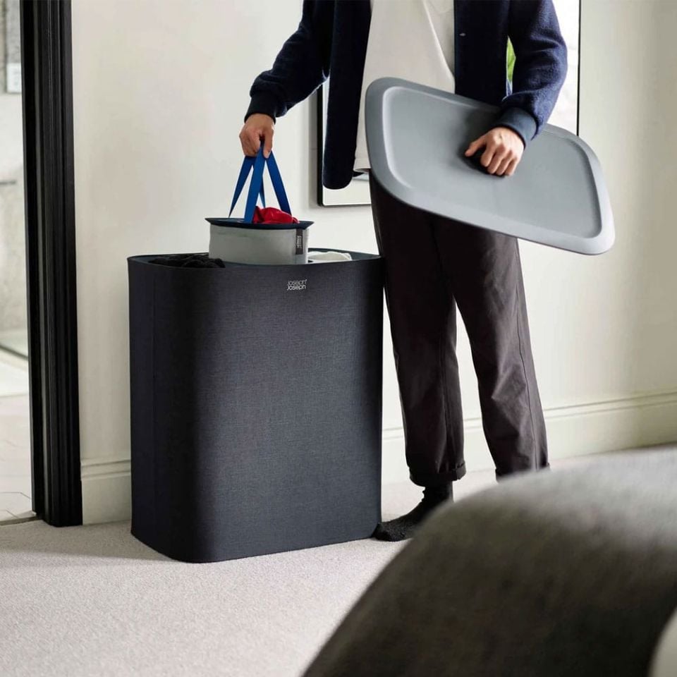 Joseph Joseph 50025 Tota Trio 90 Litrelik Çamaşır Sepeti Siyah (50025)