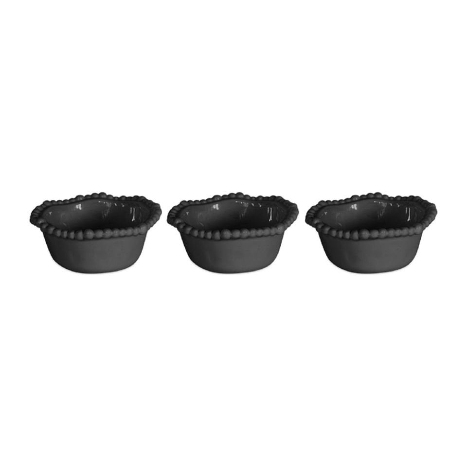 Baci Milano Joke Table Kitchen Melamin 3'lü Küçük Kase Siyah 12 cm