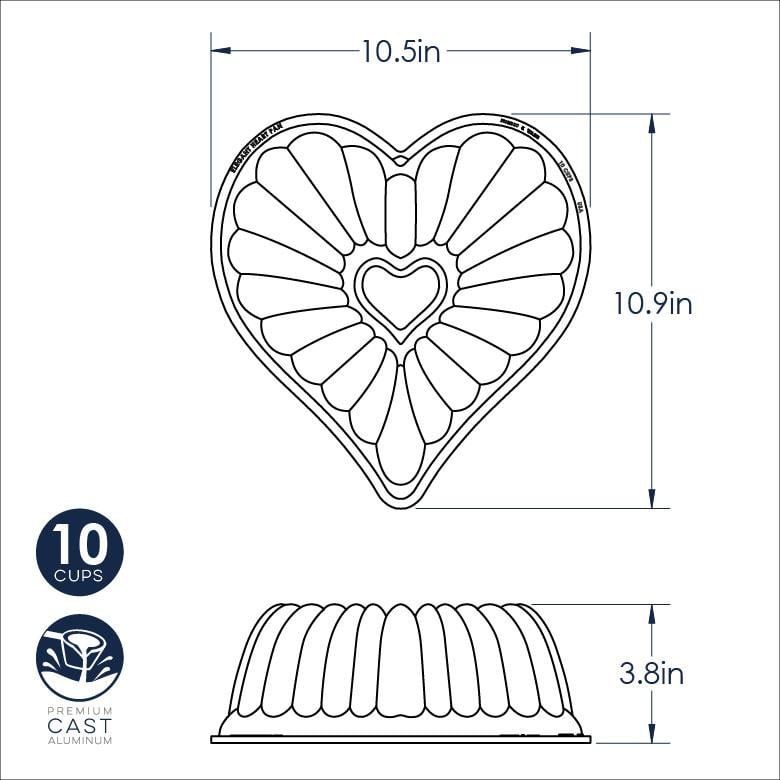 Nordicware Elegant Kalp Bundt Kek Kalıbı