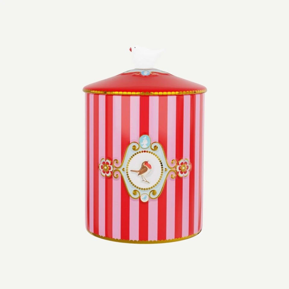 Kırmızı Pembe Porselen Saklama Kutusu 1300 Ml Love Birds Collection by Pip Studio