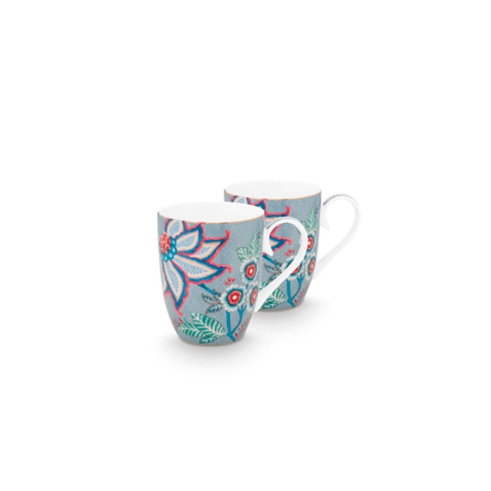 Mavi Porselen Kupa Seti 350 Ml Flower Festival Collection by Pip Studio