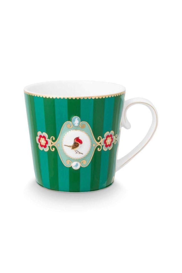 Yeşil Porselen Kupa 250 Ml Love Birds Collection by Pip Studio