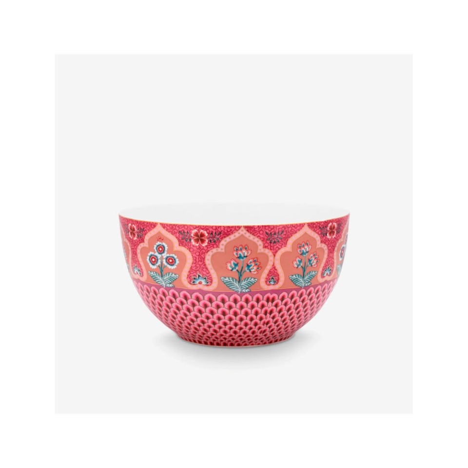Kırmızı Porselen Kase 18 Cm Flower Festival Collection by Pip Studio