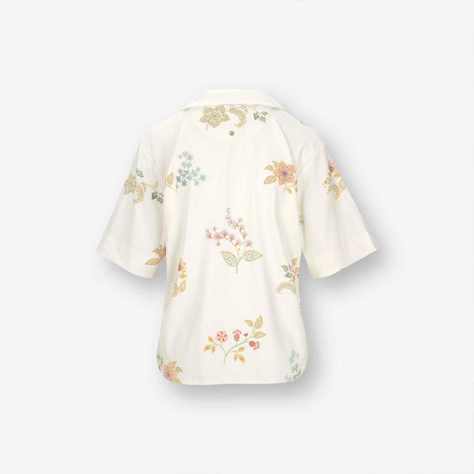 Beyaz Viscose Bluz Flora Collection by Pip Studio Small