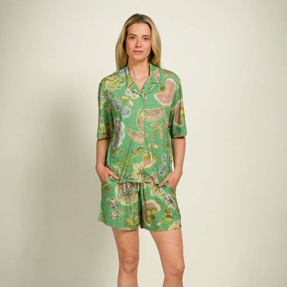 Yeşil Viscose Bluz Flora Collection by Pip Studio Small