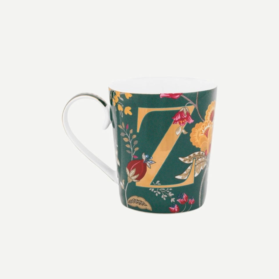 Yeşil Porselen Kupa 350 Ml Alphabet Collection by Pip Studio Z Harfli