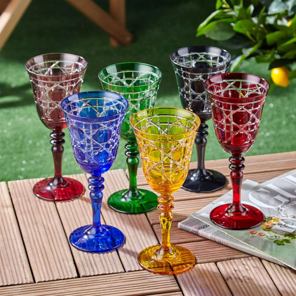 Full Kırmızı Cam Kadeh 270 Ml Gloria Collection by Chiara Alessi