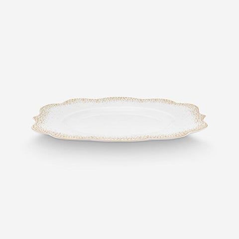 Beyaz Porselen Çukur Tabak 23,5 Cm Royal Gold White Collection by Pip Studio