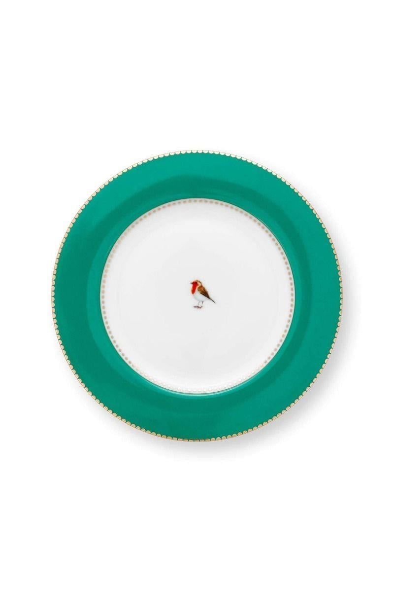 Yeşil Porselen Yemek Tabağı 26,5 Cm Love Birds Collection by Pip Studio