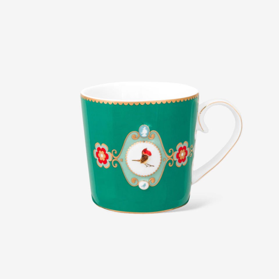 Yeşil Porselen Kupa 150 Ml Love Birds Collection by Pip Studio