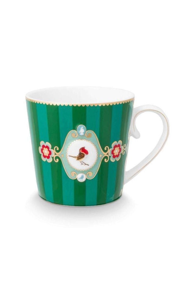 Yeşil Porselen Kupa 150 Ml Love Birds Collection by Pip Studio