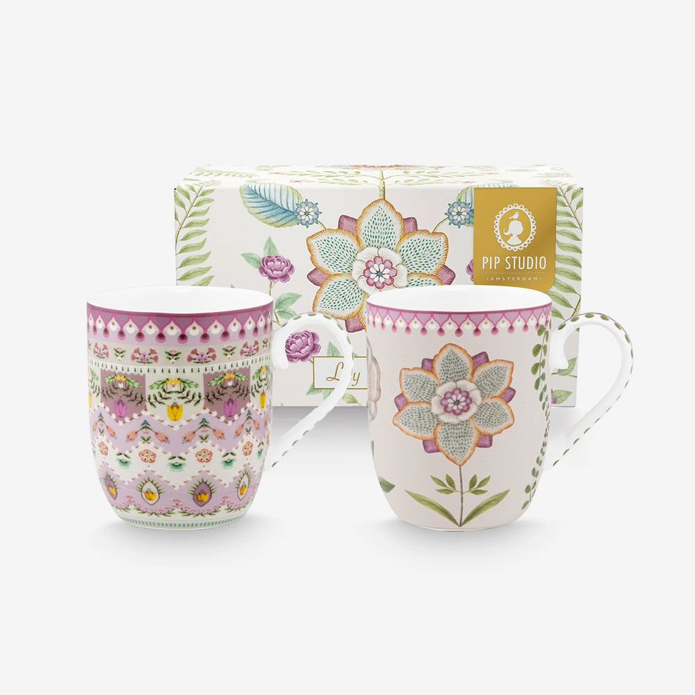 Mor Porselen Kupa Seti 145 Ml Lily & Lotus Collection by Pip Studio