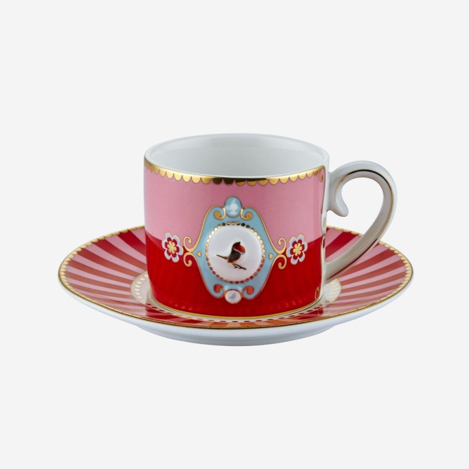 Kırmızı Porselen Kahve Fincanı 125 Ml Love Birds Collection by Pip Studio