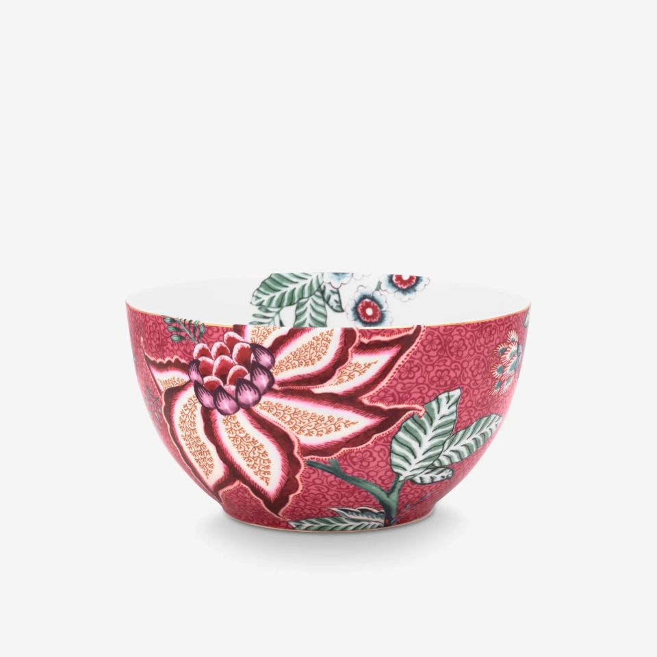 Kırmızı Porselen Kase 15 Cm Flower Festival Collection by Pip Studio