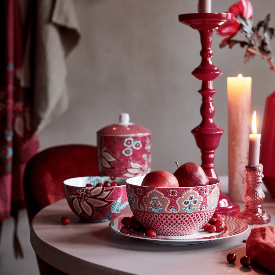 Kırmızı Porselen Kase 15 Cm Flower Festival Collection by Pip Studio