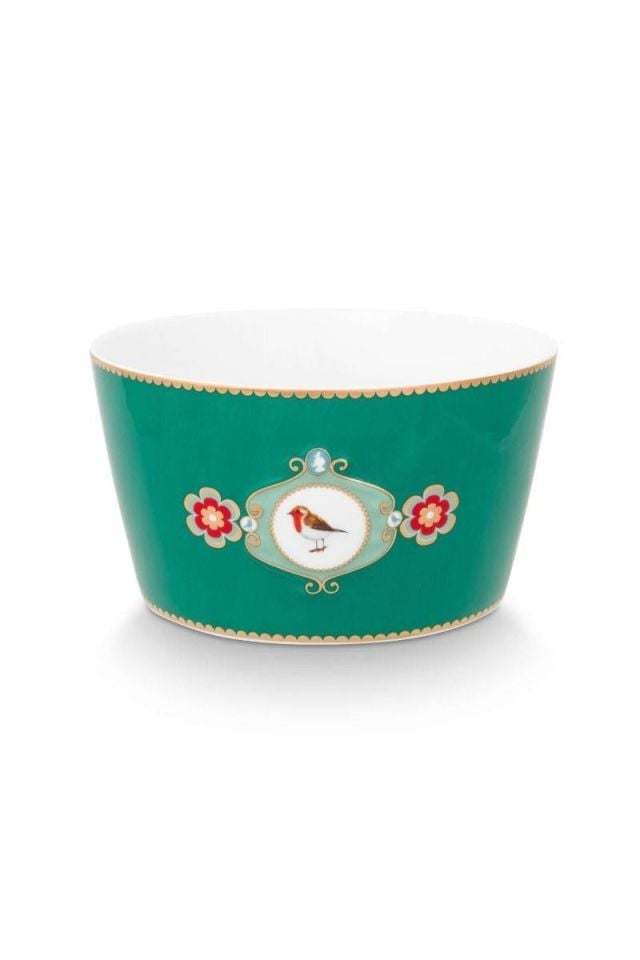 Yeşil Porselen Kase 15 Cm Love Birds Collection by Pip Studio