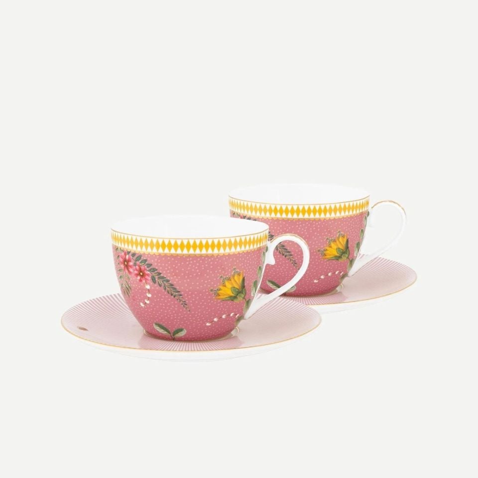 Pembe Porselen Çay Fincan Seti 280 Ml La Majorelle Collection by Pip Studio