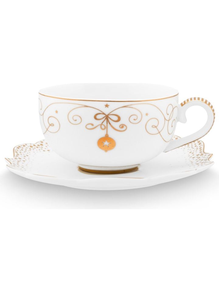 Beyaz Porselen Kahve Fincanı 125 Ml Royal Gold White Collection by Pip Studio