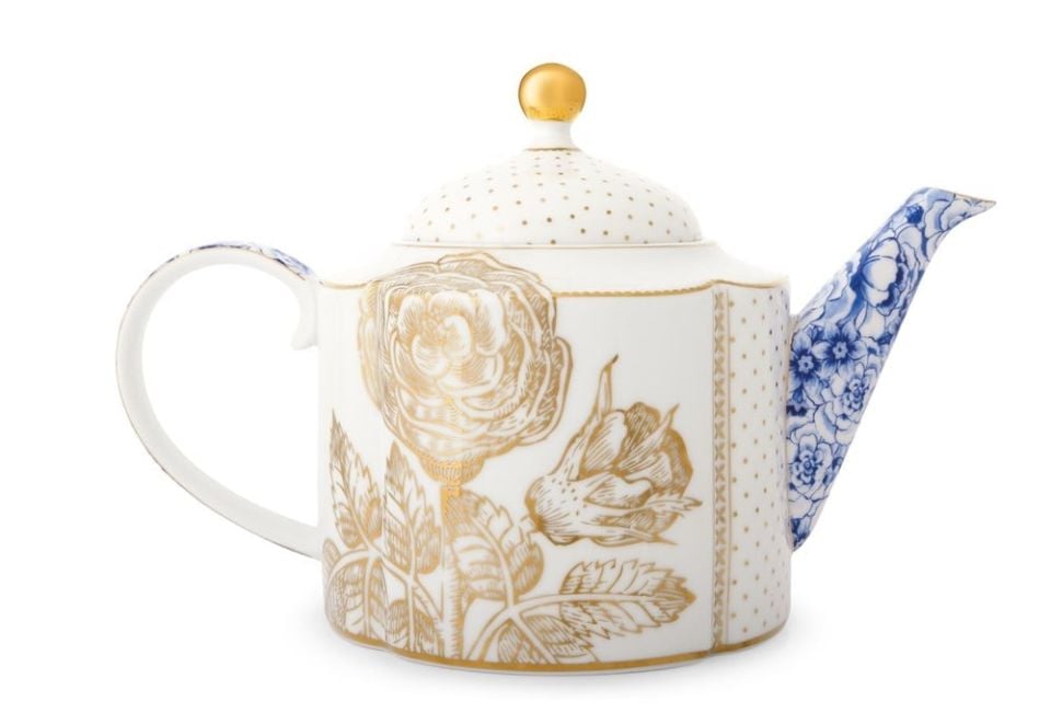 Mavi Beyaz Porselen Demlik 1600 Ml Royal White Collection by Pip Studio